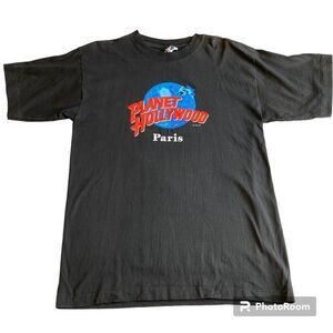 Vintage Planet Hollywood Paris T-Shirt Black 1991 Men’s Large Single Stitch